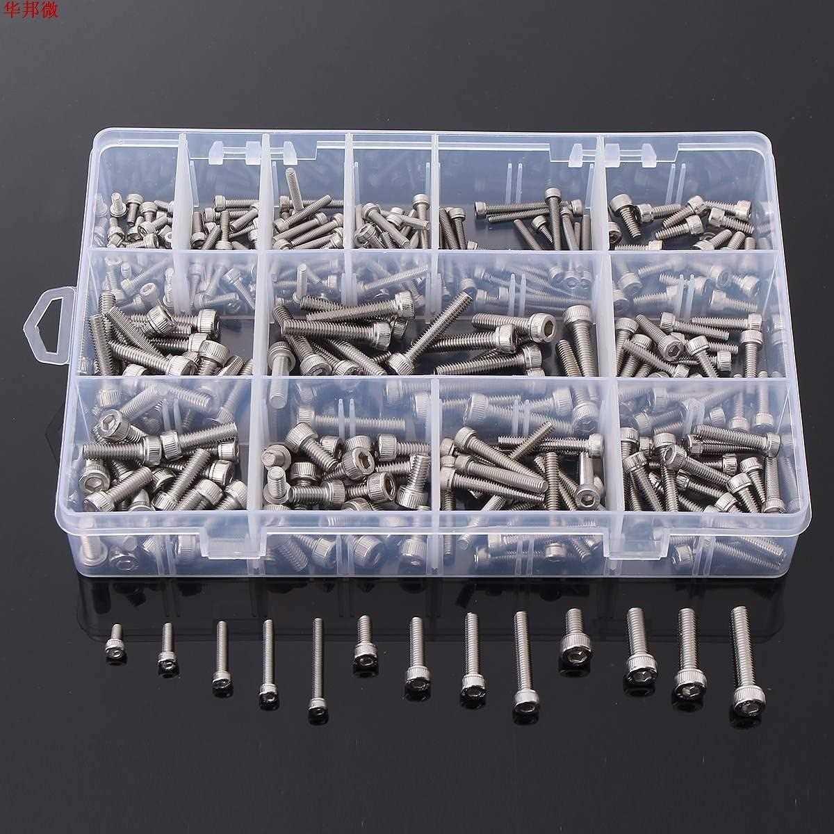 270 Pcs A2 Stainless Steel Hex Allen Socket Cap Screws Bolt