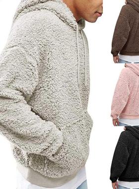 Autumn Winter Men Tops Solid Fashion Casual Men Drawstring H