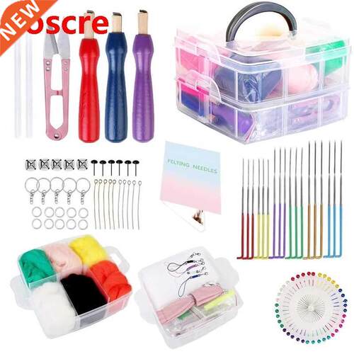 117Pcs Needle Felting Kit With 6 Color Felting Wool for Felt