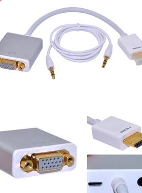 HDMI to VGA Male to Female Adapter+Audio Cable For Computer