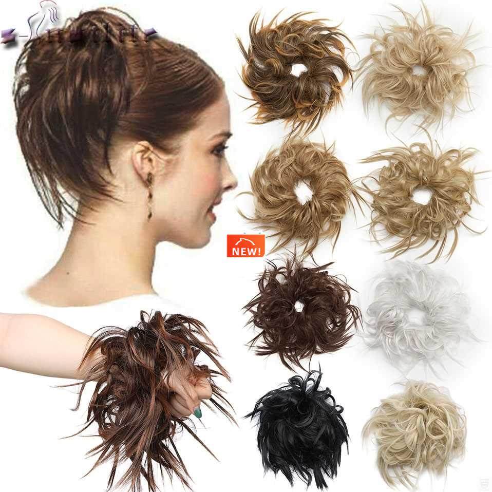 7 Inch Messy Bun Tousled hairpiece Elastic Band Chignon hair
