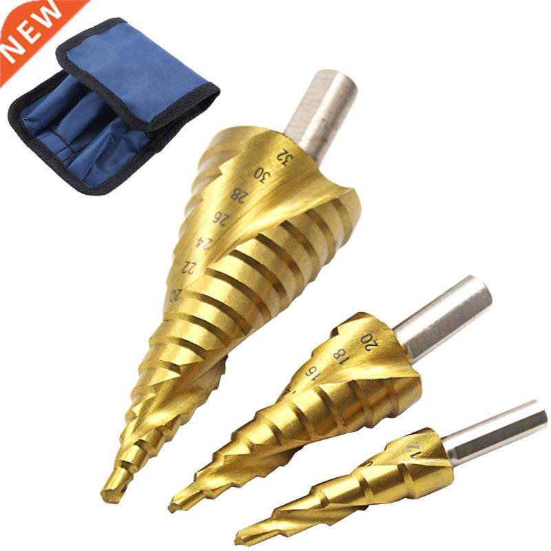 3pcs HSS Titanium Drill Bit 4-12mm 4-20mm 4-32mm Drilling Po
