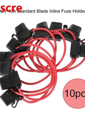 10pcs 12V 80A Standd Blade Inline Fuse Holder Splash Proof