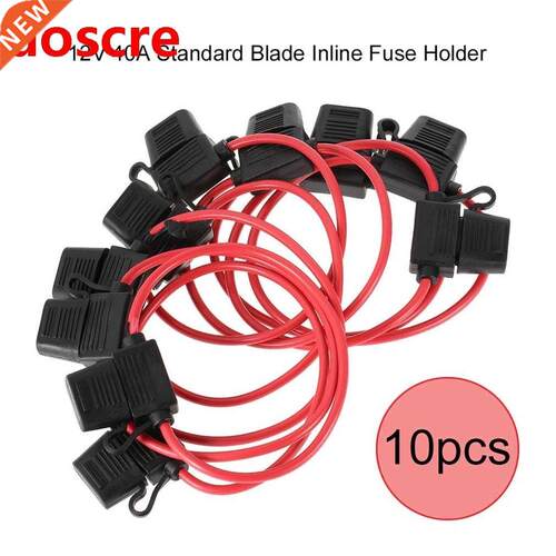 10pcs 12V 80A Standd Blade Inline Fuse Holder Splash Proof