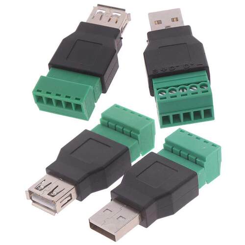 USB Female To Screw Connectors USB2.0 Female Jack USB Plug W