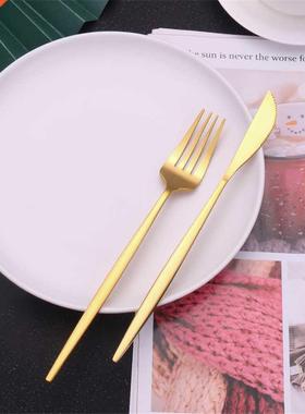 Tableware Set Stainless Steel Gold Dinnerware Golden Fork Sp