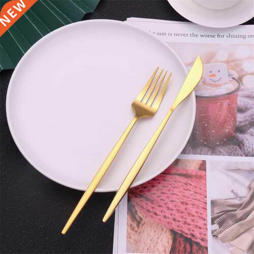 Tableware Set Stainless Steel Gold Dinnerware Golden Fork Sp