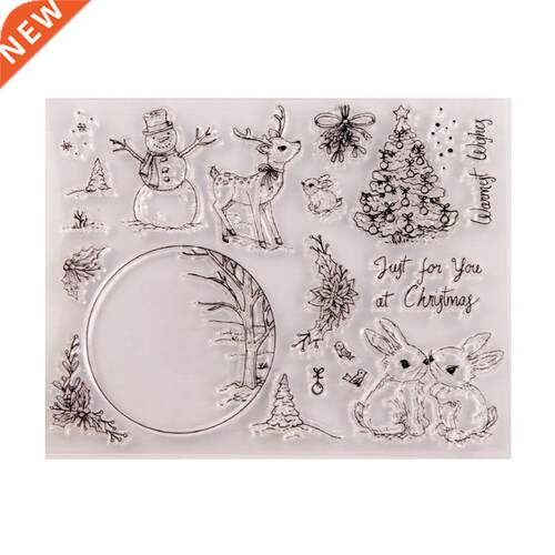Snowman Rit Silicone Cle Seal Stamp DIY Scrapbooking Em