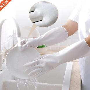 Female waterproof rubber latex dishwashing gloves kitchen