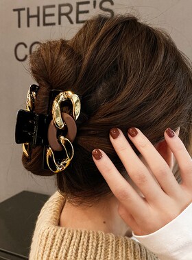 Net red metal chain hairpin back head hairpin female French