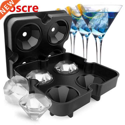 Ice Cube Trays Mold 3D Diamond-Shape Flexible Silicone Ice T
