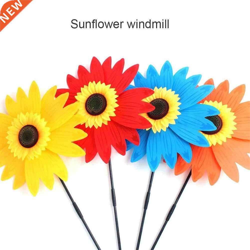 3pcs Double Layer Sunflower Windmill Colorful Lawn Wind Spin