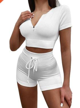 Seamless Yoga Set Sport Suit Women Workout Clothes Gym Zippe