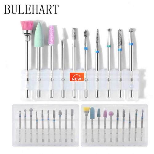 10 Pcs Diamond Milling Cutters For Manicure Carbide Nail Dri