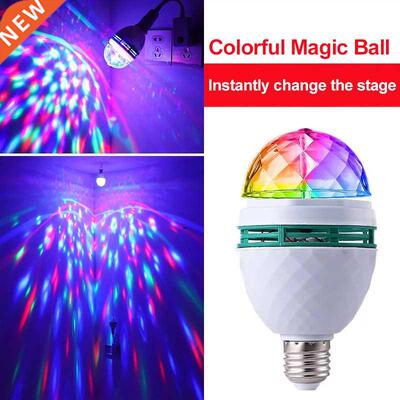 E27 LED RGB Lamp 3W Bulb Magic Color Projector Auto Rotating