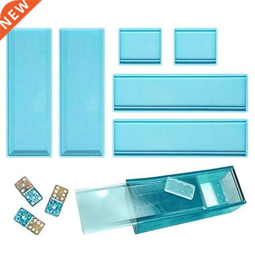 1 Set Domino Storage Box Epoxy Resin Mold Container Casting