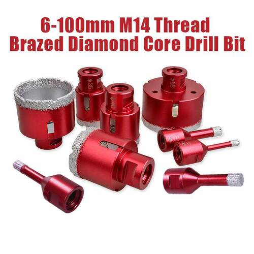6-100mm M14 Thread Connection Vacuum Brazed Diamond Drilling