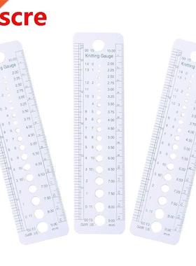 1pcs Plastic Sewing Knitting Needle Gauge Inch cm Ruler Ste