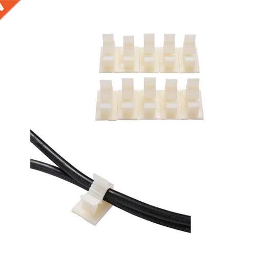 10Pcs Self Adhesive White Wire Fixed Clip Car Line Clip Cord