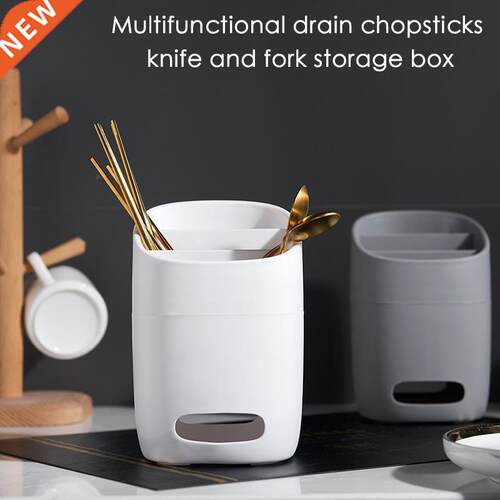 Cutlery Drain Bucket Knife Fork Storage Box Plastic Chopstic