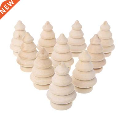 10Pcs Unfinished DIY Wood Peg Doll Christmas Tree Wedding Pa