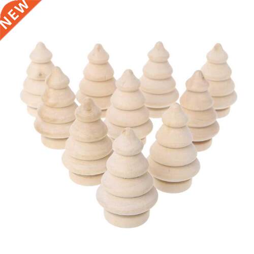 10Pcs Unfinished DIY Wood Peg Doll Christmas Tree Wedding Pa