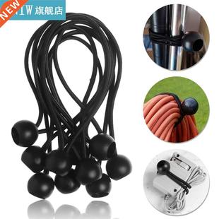 10 Pcs Black Ball Bungee Pack Shock Elastic Tie Loop Cord Fi