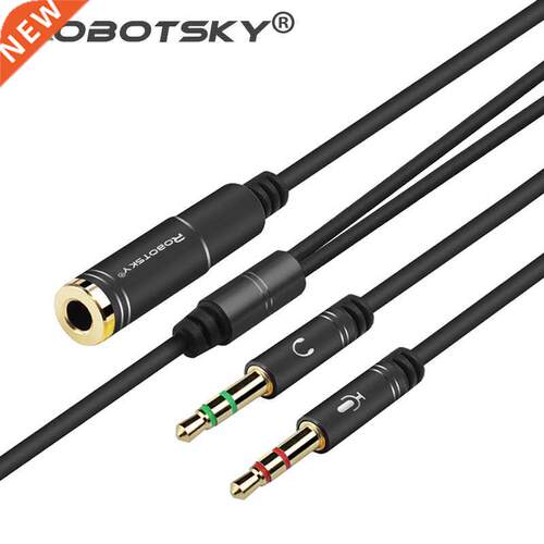 Jack 3.5mm Audio Cable Headphone Microphone Splitter 2 Male
