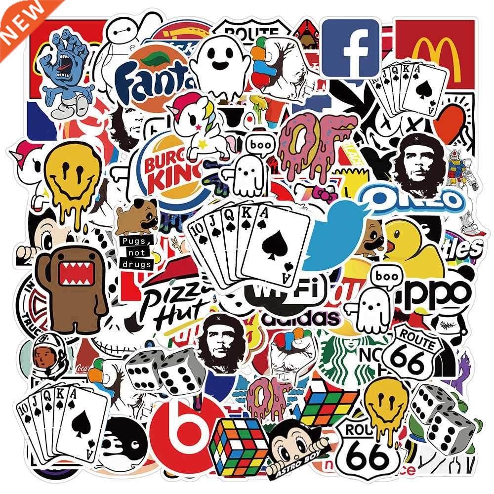 10/30/50/100PCS Cool Fashon Brand Logo Stckers Aesthetc S