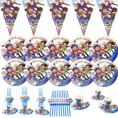 Beyblade Party Tableware Sets Paper Cups Plate Cartoon Happ