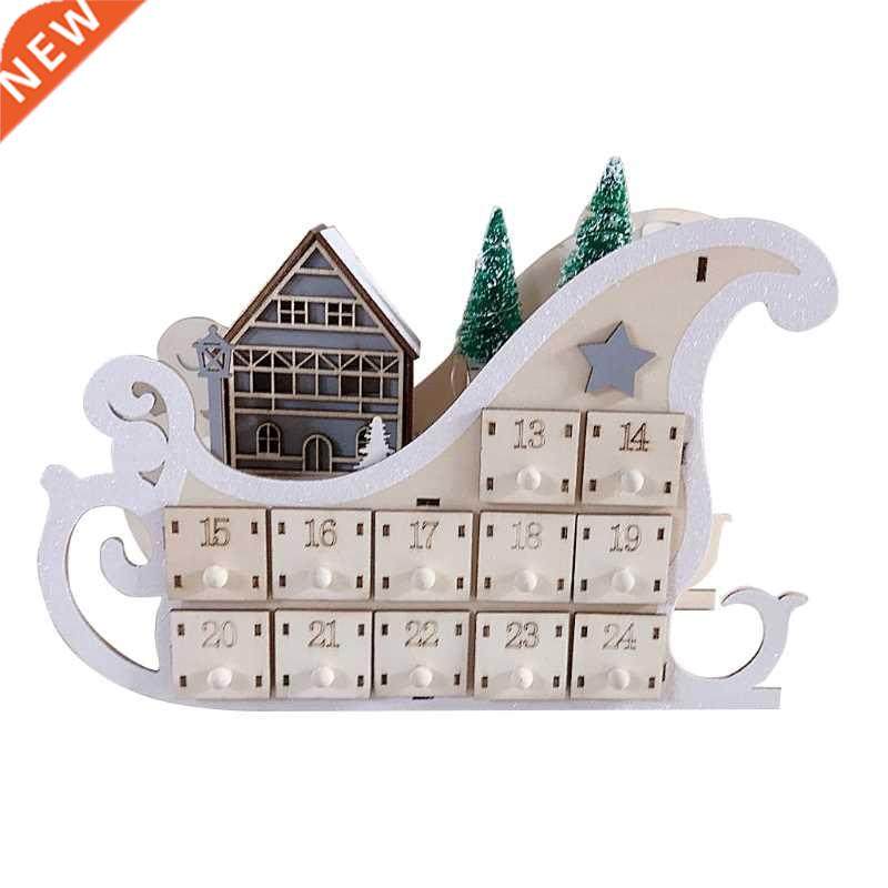 House Sleigh Wooden Advent Calendar Countdown Christmas Part