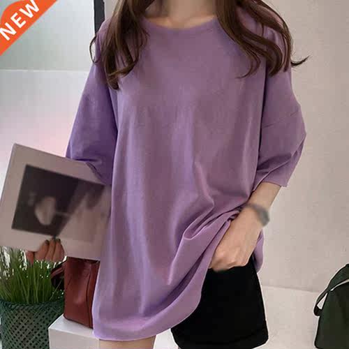Women	s Loose Fit Summer Crwe Neck Top Half Sleeve Casual