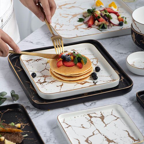 Creative Steak Square Tableware Set Marble Western Dish