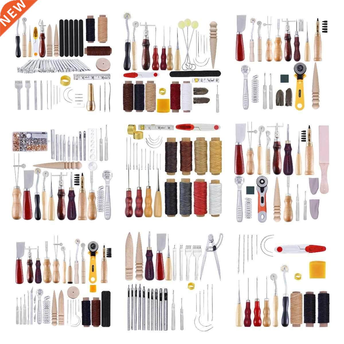 Professional Leather Craft Tools Kit Home Hand Sewing Stitch