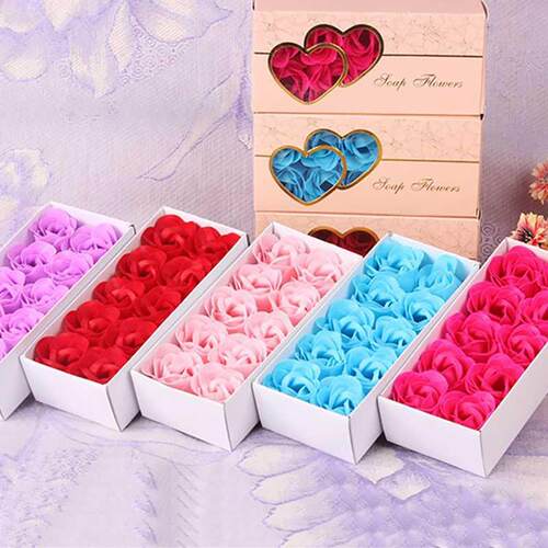 10Pcs/ox Soap Flowers Scented ath ody Petal ath Rose Soa