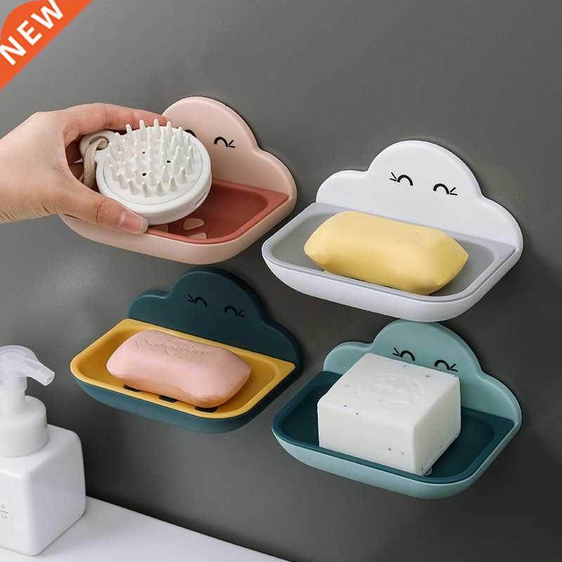 Soap Box Portable Soap Dishes Drain Wall-mounted Bathroom Fr