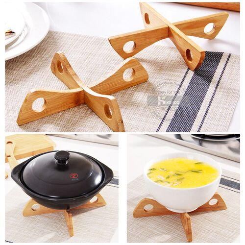 Konco Tray Rack Detachable Wood Table Mat Kitchen Pot Heat I
