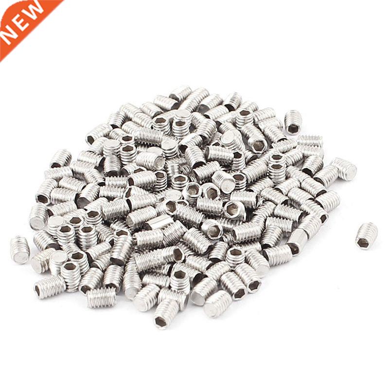200pcs Flat Point Hex Socket Grub Screws M3x4mm