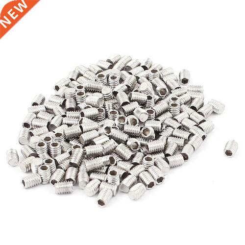 200pcs Flat Point Hex Socket Grub Screws M3x4mm