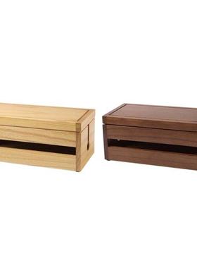 Cord Management Box Wooden - Cable Organizer Hide Power Stri