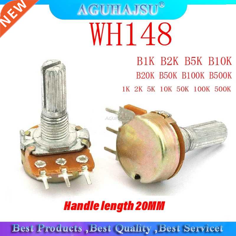 5pcs WH148 B1K B2K B5K B10K B20K B50K B100K B500K Pin 20mm