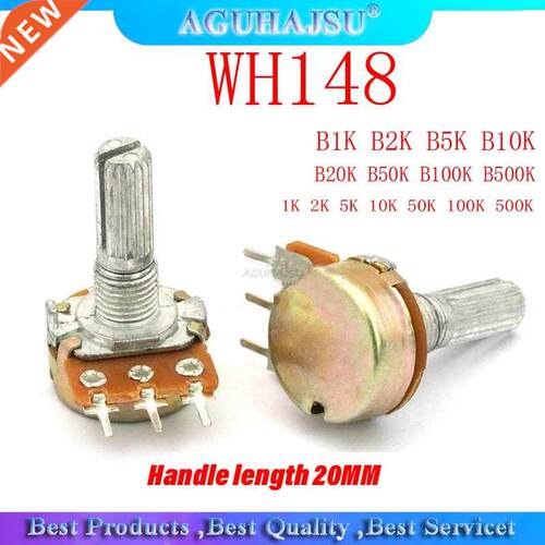 5pcs WH148 B1K B2K B5K B10K B20K B50K B100K B500K Pin 20mm