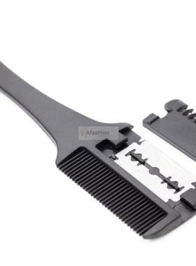 Double Sided Thinning Hair Comb with Blade DIY Hair Razor Tr