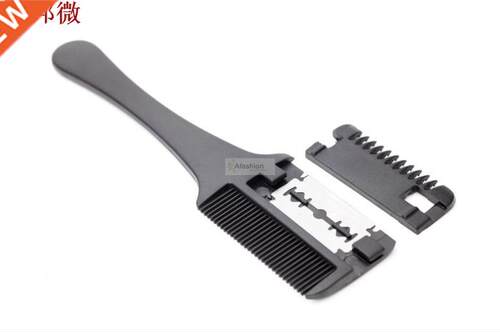 Double Sided Thinning Hair Comb with Blade DIY Hair Razor Tr
