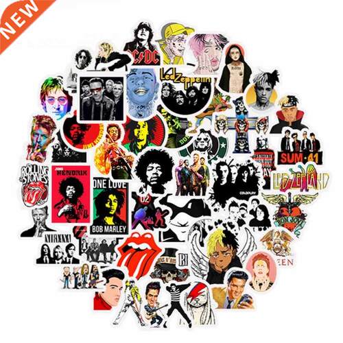 50pcs Rock Roll Music Retro Band Stickers Waterproof nirvan