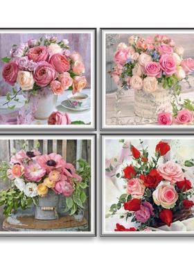 4 Pack Flowers 5D  Diamond Painting Full Drill Rhinestone