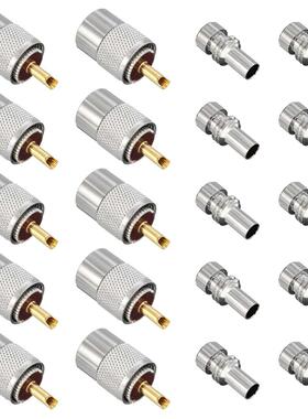 10 X PL259 UHF Connector Male Plug With Reducer for RG8X Coa
