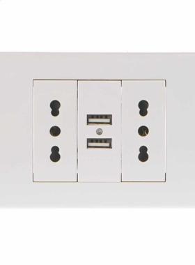 16A Wallu007F Double Italian/Chile Plug Power Socket Adapte