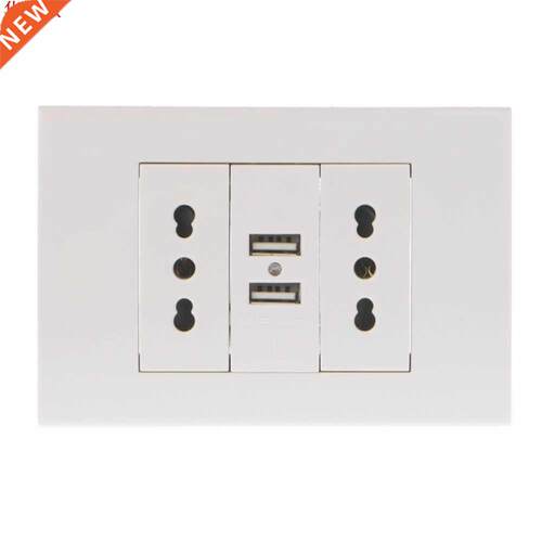 16A Wallu007F Double Italian/Chile Plug Power Socket Adapte