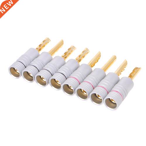 8 Pcs Gold Plated Copper BFA 4mm Banana Plug Adapter Wire Sp